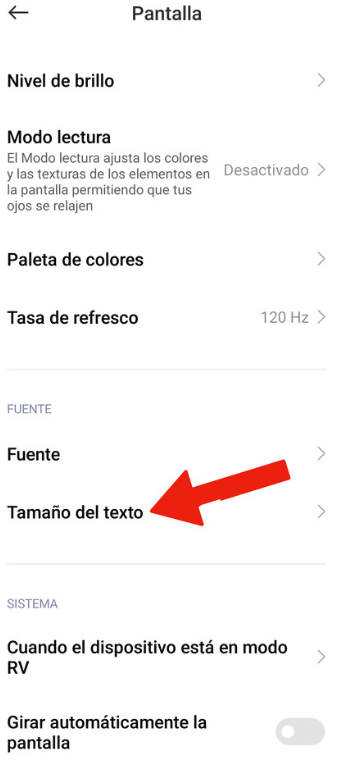 Cómo agrandar la letra del móvil en Android