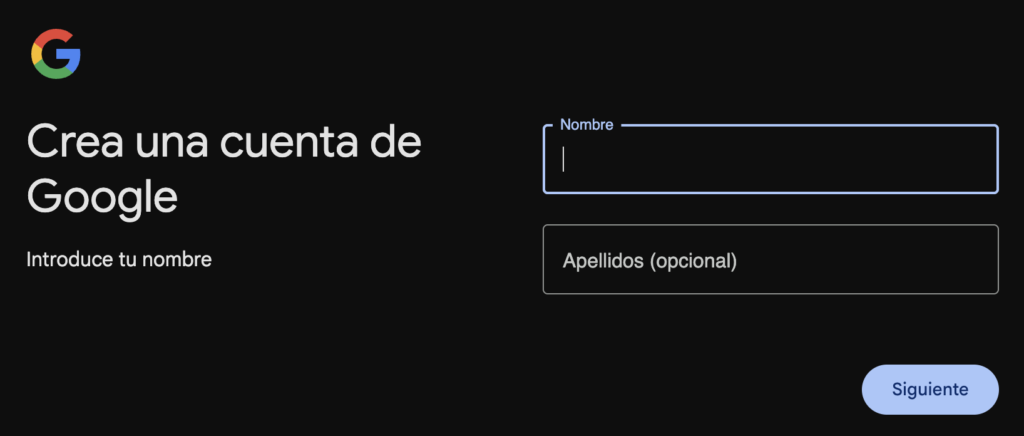 cómo crear una cuenta de gmail